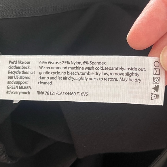 EILEEN FISHER Black Elastic Waist Pants - Picture 3 of 4